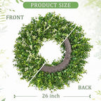 26 Inch Large Greenery Eucalyptus Boxwood Wreaths Artificial Easter Summer Spring Wreaths for Front Door Outdoor All Season Spring Decorations for Home Porch Room Window Wall Farmhouse (Berries) - Image 4