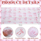 8 Pcs Pink Bow Table Runners 29 x 70 in Pink Bow Tablecloth - Image 2