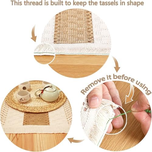Placemats Set of 6 with 6 PCs Round Placemats and 6 PCs Table Mats - Image 3