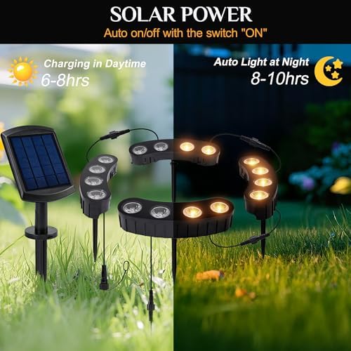 Solar Tree Lights Outdoor, Ring Uplights for Trees, Warm White COB LED - Image 6