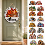 16 Pcs Interchangeable Welcome Sign for Front Door,12 Inch Wood Decor by Unknown
