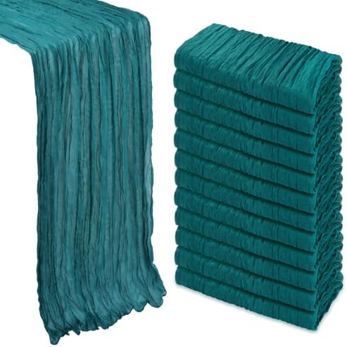 12 Pack 35 x 120 Inch Teal Table Runner Cheesecloth 10Ft by Heneger