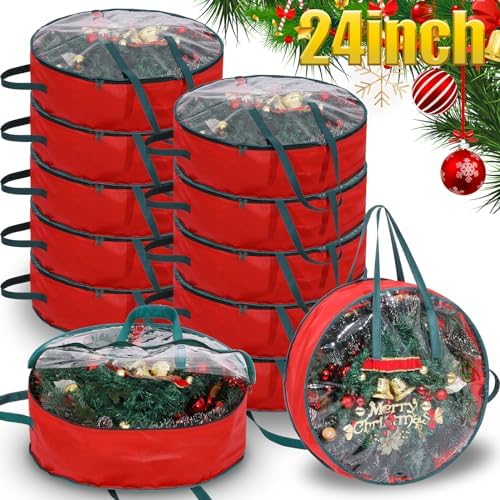 Shappy 20 Pcs Wreath Storage Bag Container with Clear Window,24inch by Shappy