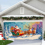Christmas Garage Door Banner – Santa Claus with Sleigh & Reindeer Outdoor Decoration – 13×6 ft Holiday Garage Cover for Home, Yard, Party Decor - Image 5