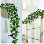 M METERXITY 3-Pack Artificial Ivy Vines Kit, 6 ft Silk Greenery Fake Ivy Vines for Room Decor, Ivy Garland for Bedroom/Window/Wedding/Party/Wall Hanging Plants [Dark Green] - Image 6