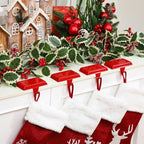 Zhengmy 8 Pcs Red Christmas Stocking Hangers for Mantel Stocking Holders - Image 2