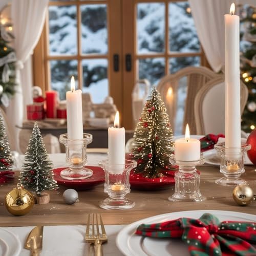 Candlestick Holders - 36 Pack Glass Candlestick Holders, 2.36" Height Clear Taper Candle Holders for Candlesticks, Small Centerpiece for Wedding, Festival, Party Decor (36, Clear) - Image 4