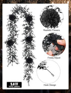 Black Eucalyptus Garlands, 4Pcs, 5.8 FT, Artificial Halloween - Image 2