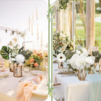 FoldTier 108 Pcs Artificial Flowers in Vase 96 Pcs Faux Greenery Stem Table Centerpiece Fake Plants Silk Roses Arrangement 12 Pcs Glass Vase Sets for Wedding Bathroom Home Dining Decor(Champagne) - Image 6