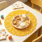 IcosaMro Round Woven Placemats Set of 12 for Dining Table, 15 Inches Paper Boho Decorative Circle Place Mats for Wedding Christmas Thanksgiving Day Holiday Dinner (Yellow) - Image 3
