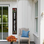Happy Holiday Sign for Front Door Porch Deck Patio or Wall - Indoor Outdoor Decorative Christmas Holiday Farmhouse Rustic Vertical Porch Decor - Image 5