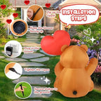 LETIME 4FT Valentines Day Inflatable Outdoor Decorations Bear LED Lighted - Image 5