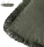 Foindtower Decorative Linen Fringe Throw Pillow Covers 26×26 Dark Green - Image 3