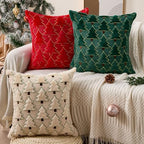 Allorry Christmas Pillow Covers 20x20 inch Set of 2 Christmas Decorations Soft Plush Faux Fur Wool Green Christmas Tree Throw Pillow Cases Winter Holiday Decor for Sofa Living Room PT-012A20 - Image 5
