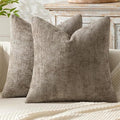 MIULEE Decorative Neutral Khaki Euro Sham Pillow Covers 26x26 Inch 2 Pack by MIULEE
