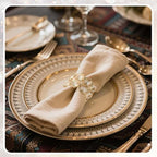 Crystal Metal Napkin Rings Set, Elegant Wedding/Party Table Decor, Shiny Holiday Dinner Accessories Bulk, Bridal Shower Gift, Anniversary, Christmas, Home Decor Essentials (Gold, 24-Pcs) - Image 3