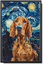 Metal Sign Vintage Tin Sign Bloodhound Starry Night Tracker Determined Bloodhound in A Celestial Sky for Home Den and Seasonal Celebrations Rustproof Aluminum 6×8 Inches with Metal Frame by YmyooForTinSign