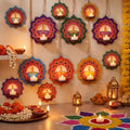 DoubleFill 30 Pack Indian Decorations for Pooja Lotus Candle Holders by DoubleFill