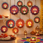 DoubleFill 30 Pack Indian Decorations for Pooja Lotus Candle Holders by DoubleFill
