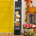 Dandat Hello Fall Porch Sign Thanksgiving Welcome Decor 47", Dark Color by Dandat