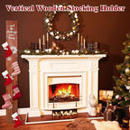 Cinnvoice Rustic 70 Inch Stocking Holder, 6 Hooks Freestanding Wood - Image 4