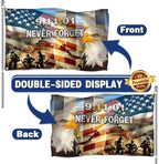 911 Never Forget Flag 3x5 Ft Outdoor Double Sided 9/11 25th Anniversary American Remember Flags Heavy Duty 3 Ply Polyester with 2 Brass Grommets for Outside House Yard Signs Patriotic Memorial Banner Decor - Image 5