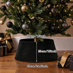 Skylety Black Velvet Christmas Tree Collar 24‘’ Tree Base Cover - Image 2