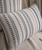 Cethom Blue Boho Lumbar Pillow Covers 14x36 Long, Stripe Textured Decorative Couch Pillow Cases for Bed, Sofa, Living Room, Bedroom, Farmhouse Home Accent Cushion Covers, Pack of 1 - Image 2