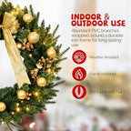 VINGLI 24" Battery Operated Christmas Wreath with 50 LED Lights - Image 2