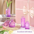Glass Bud Vases in Bulk Set of 30 Pcs,Small Glass Vases for Flowers as Wedding Centerpieces for Tables,Clear Flower Vases Suitble for Wedding Decorations,Home Decor (Light Purple, 30 pcs) - Image 2