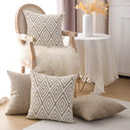 HPUK Throw Pillow Covers 18x18, Set of 4, Light Brown Couch Pillow Covers - Image 4