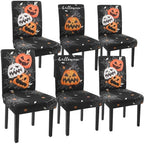 Halloween Chair Covers Set of 6 Pumpkin Ghost Spider Parsons Slipcovers by Unknown