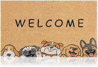 Coir Welcome Mat, Non-Slip, Welcome Dogs, 17 x 29 in by AmaruDoorMats