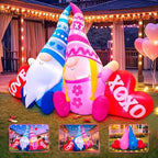 KOOY 5.5FT Mothers Day Inflatables Outdoor Decorations Valentine Day Blow up Yard Decoration Outdoor Inflatable Gnomes Love Heart with Light for Anniversary Valentine's Day Party Yard Décor - Image 3
