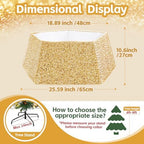 Gold Sequin Christmas Tree Ring Collar 25.59 Inch Velvet Tree Skirt Collapsible Tree Base Cover for Xmas Artificial Tree Home Ornaments - Image 4