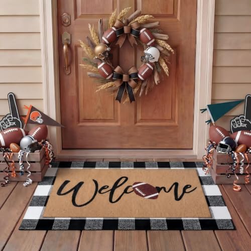 Tinideya 2 Pcs Welcome Football Layered Doormat Set by Tinideya
