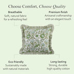 CPC Block Print Ruffle Throw Pillow Cover Agate Green 20"x20", Pack of 2 - Image 6