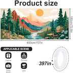6x13 FT Mountain Sunrise Garage Door Banner - Forest River Landscape Art Backdrop, Large Indoor Outdoor Garage Door Cover, Nature Theme Decoration for Home, Yard, Cabin, Camping Party - Image 2