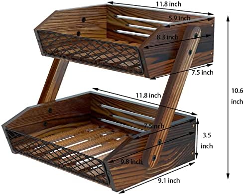 Dorhors Fruit Basket for Kitchen Counter Organizer,Fruit Bowl Stand Storage - Image 5