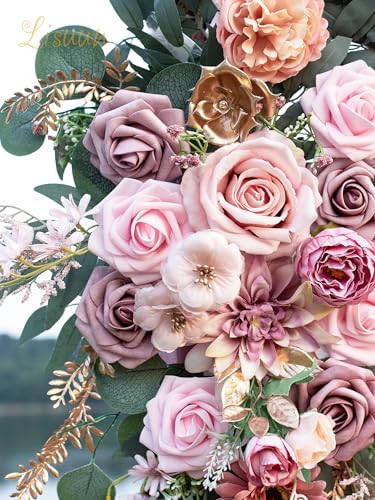 Lisuun Artificial Wedding Arch Flowers, 2 Large Floral Swags - Image 7