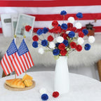 DuHouse 9pcs Artificial Flowers Faux Silk Pompon Mum Chrysanthemum Ball - Image 2
