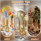 12 Pcs Gold Ribbed Glass Bud Vases for Centerpieces 8.5 Inch - Image 6