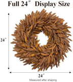 24 Inch Artificial Fall Wreath for Front Door, Autumn Olive Branch Wreathh - Image 3