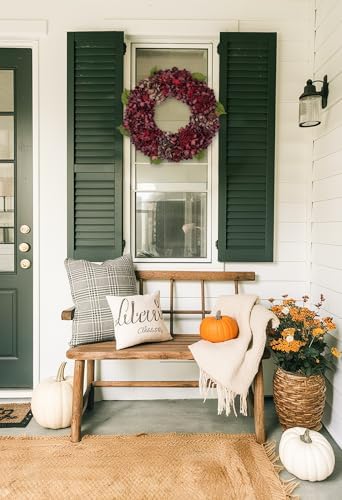 Fall Wreaths for Front Door 22 inch Autumn Wreath with Hydrangeas - Image 5