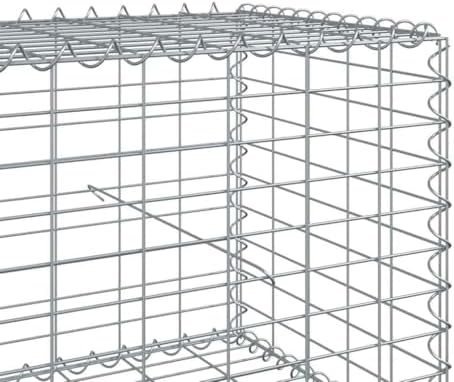vidaXL Gabion Basket with Cover 196.9"x39.4"x19.7" Galvanized Iron - Image 4