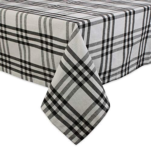 DII Home Sweet Farmhouse Plaid Tabletop Collection, Tablecloth, 60x120, Black - Image 2