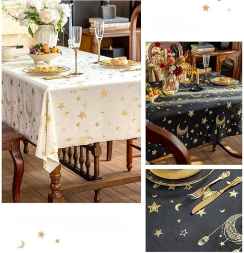 Ramadan Mubarak Tablecloths for Eid Mubarak Decorations Moon Star Table Cloth Rectangle Table Cover for Kitchen Dining Home Party Decorations - Image 3