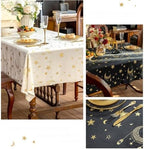 Ramadan Mubarak Tablecloths for Eid Mubarak Decorations Moon Star Table Cloth Rectangle Table Cover for Kitchen Dining Home Party Decorations - Image 5