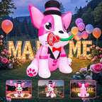 KOOY 4FT Height Mothers Day Inflatable Outdoor Decorations Valentines Inflatables Lovely Dog,Valentines Blow up Yard Decorations for Outdoor Indoor Party Wedding Anniversary - Image 3