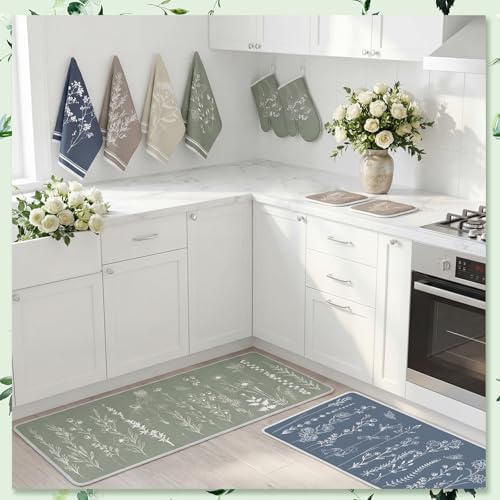 VitalCozy 10 Pcs Vintage Flower Kitchen Decor Set Kitchen Towels - Image 5